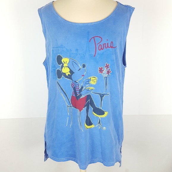 Disney Tops - ⬇️ Womens Disney Parks XL Blue Minnie Graphic Tank